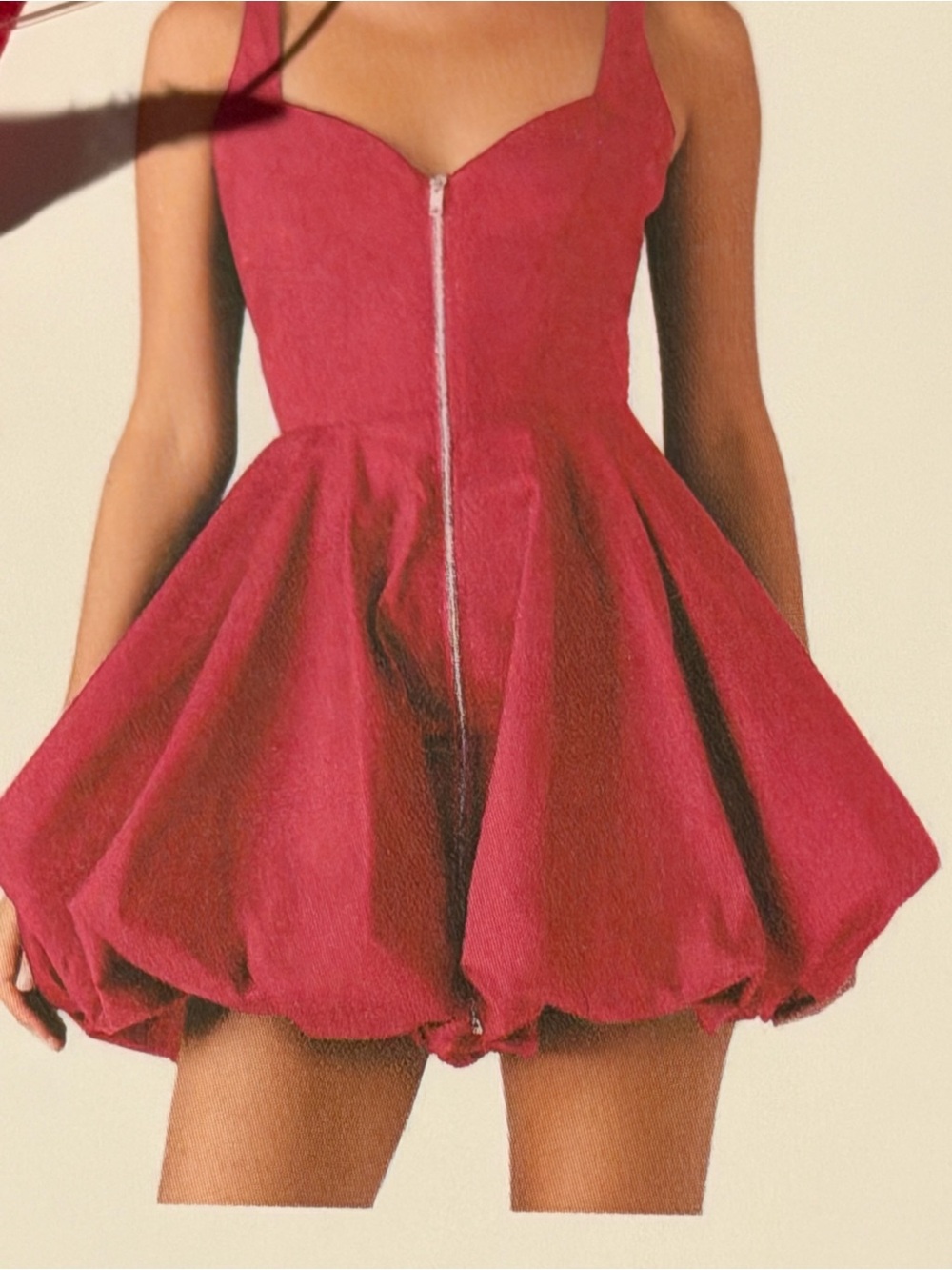 Steve Madden Raspberry Zip-Front Sweetheart Mini Dress - Picture 16 of 16